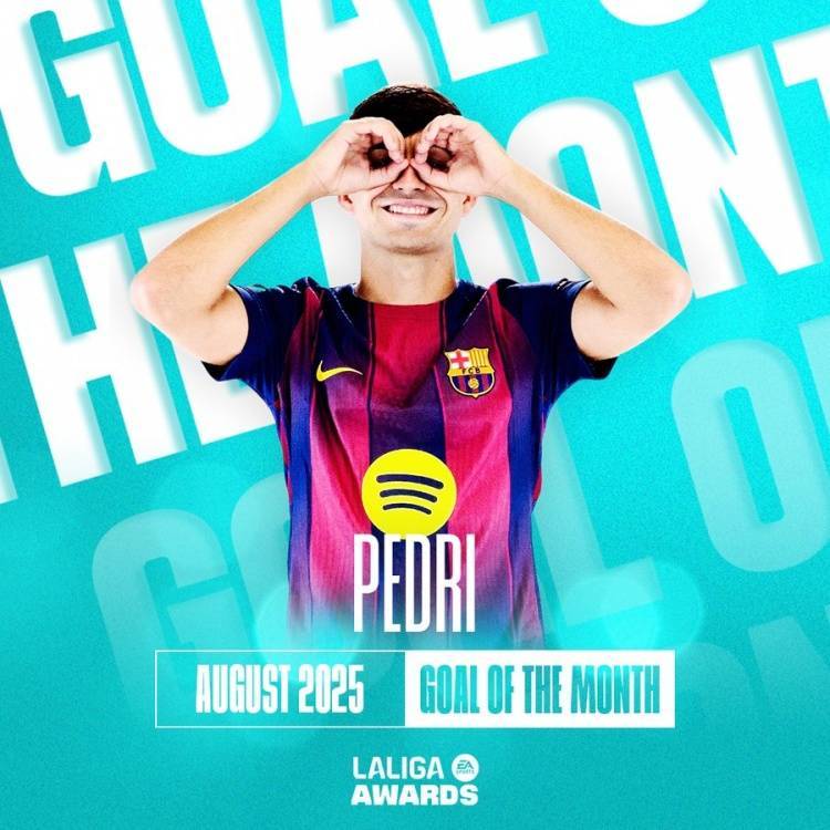 西甲8月最佳进球：佩德里对阵莱万特打入的远射